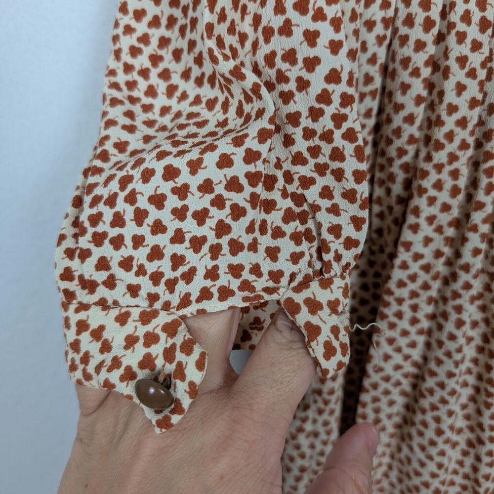 Vintage Saks Fifth Avenue Floral Pleated Midi Dress Size M - Picture 6 of 8